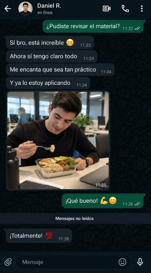Captura de testimonio real 2 de una compradora del recetario
