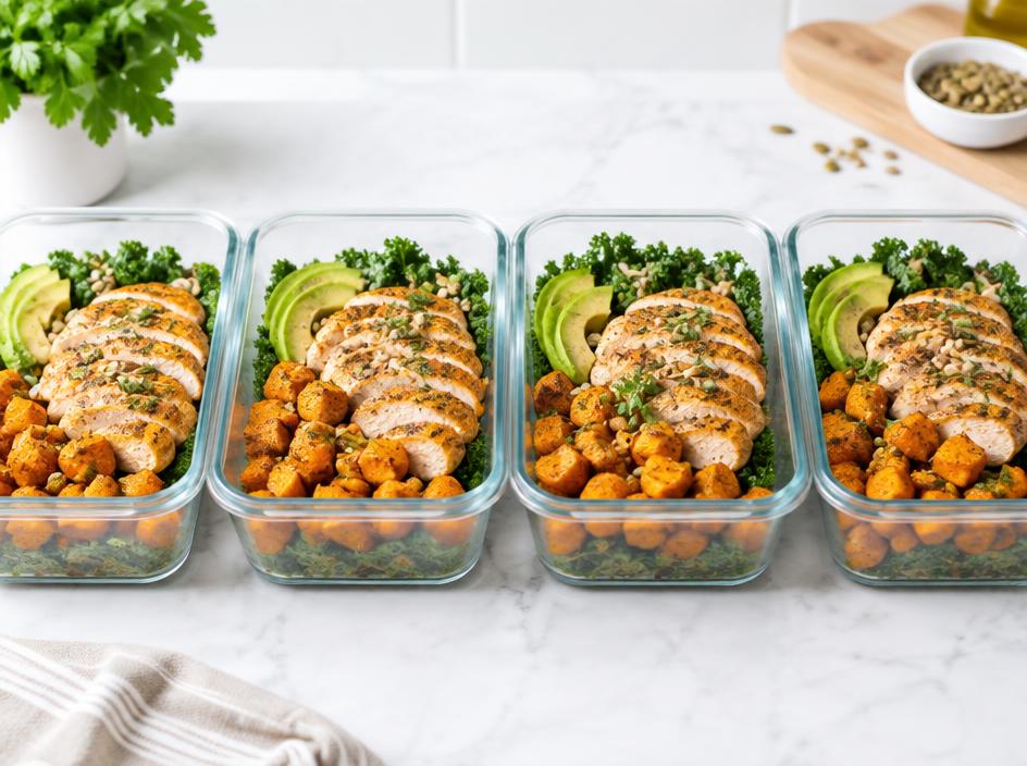 Almuerzos de bowls y meal prep